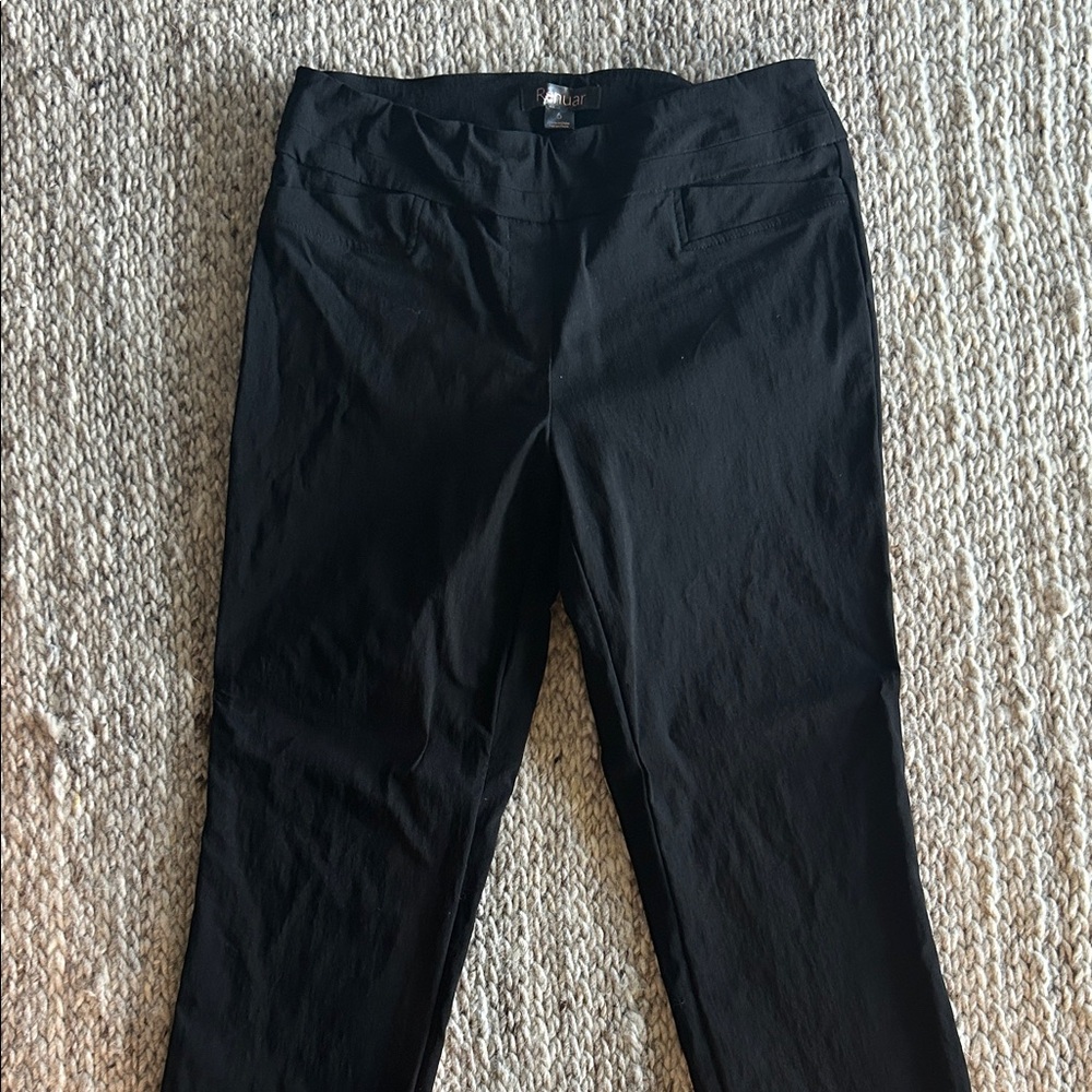 Renaur black stretchy ankle cropped slim pants 6
